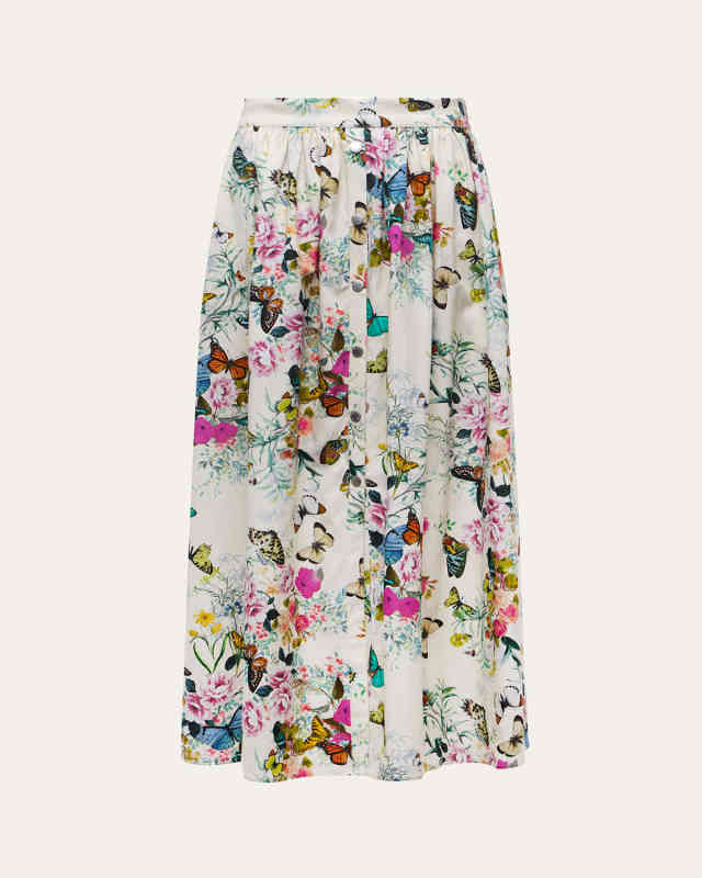 Seina Front Placket Midi Skirt